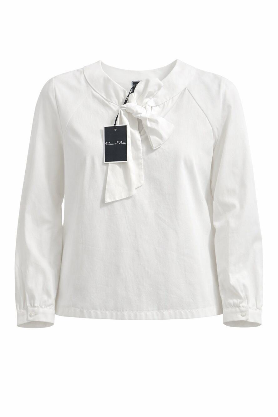 Oscar de la Renta Girls Bow Blouse White Cotton 6Y NWT